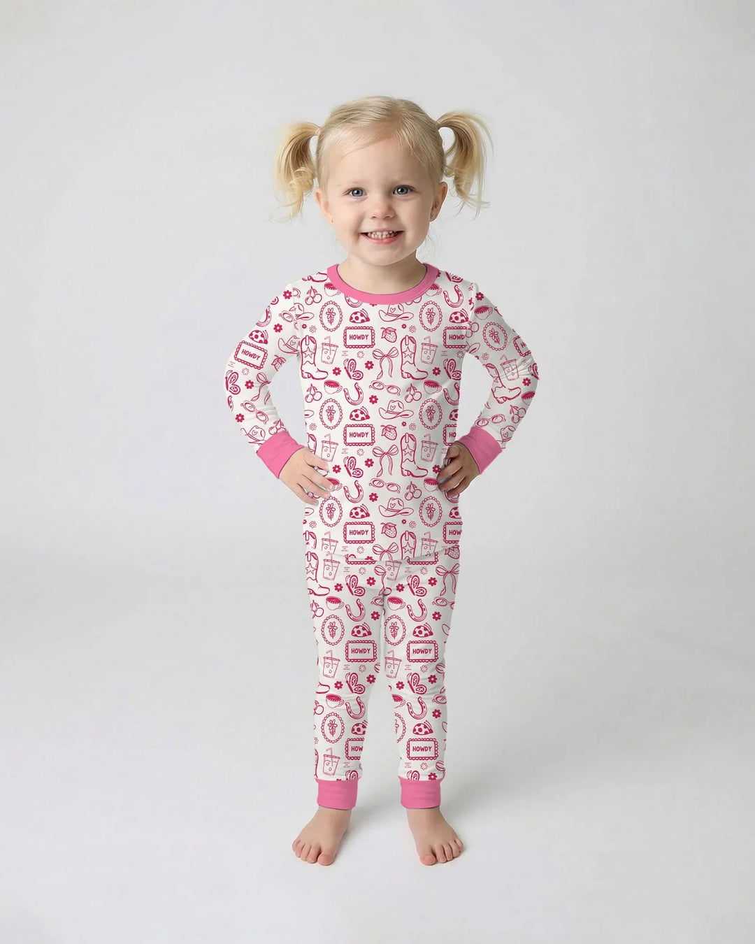 Doodle Wild West Cowgirl Bamboo Two Piece Long Sleeve Pajama Set