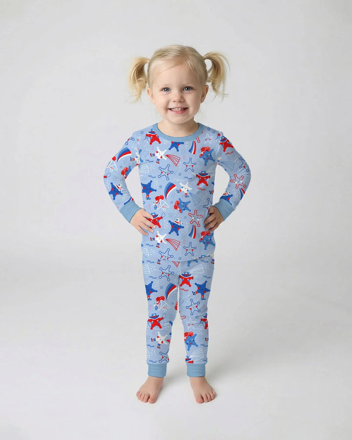 Howdy America Star Bamboo Two Piece Long Sleeve Pajama Set