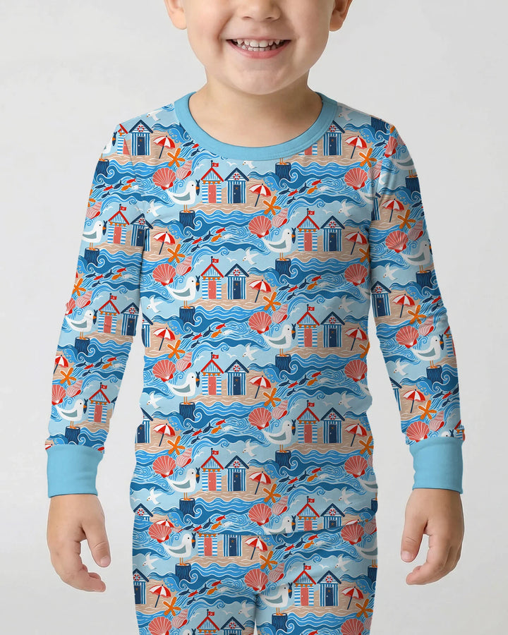 Little Beach Day Bamboo Two Piece Long Sleeve Pajama Set