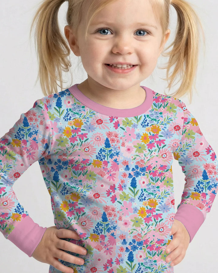 Zweiteiliges Langarm-Pyjama-Set mit Sommerfrüchten