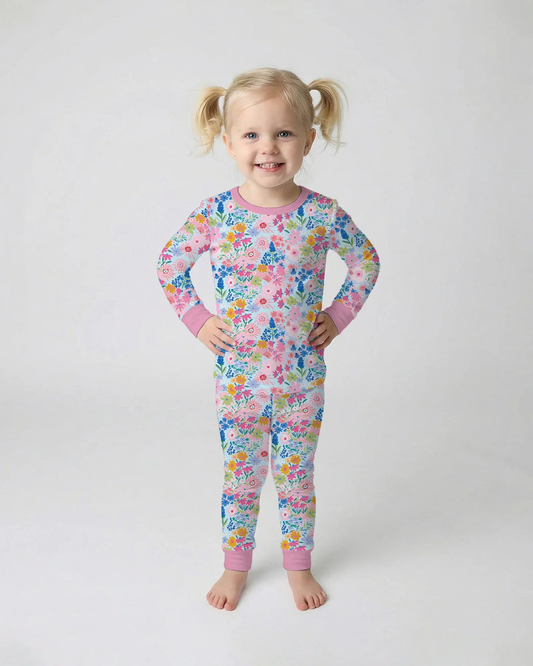 Zweiteiliges Langarm-Pyjama-Set mit Sommerfrüchten