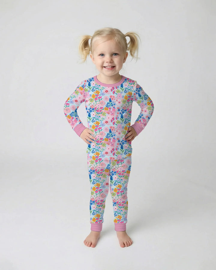 Zweiteiliges Langarm-Pyjama-Set mit Sommerfrüchten