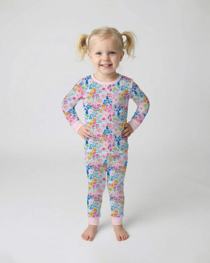 Zweiteiliges Langarm-Pyjama-Set mit Sommerfrüchten