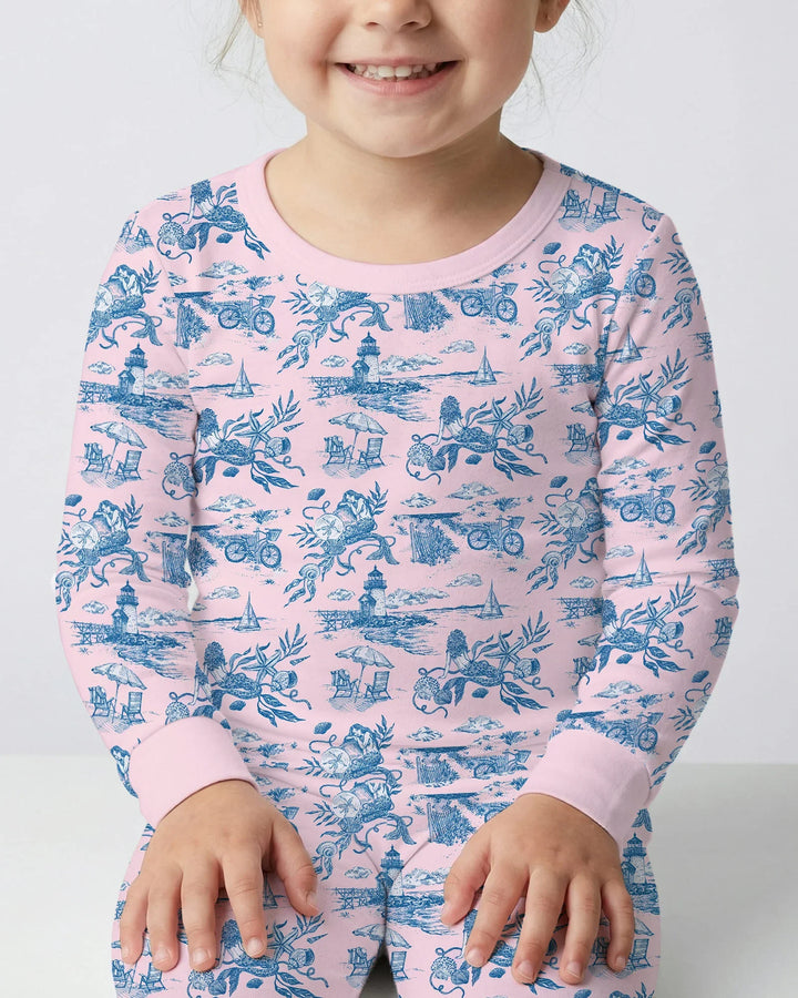 Zweiteiliges Langarm-Pyjama-Set mit Sommerfrüchten