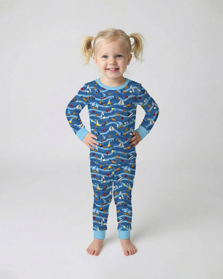Zweiteiliges Langarm-Pyjama-Set mit Sommerfrüchten