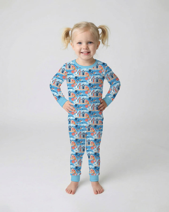 Little Beach Day Bamboo Two Piece Long Sleeve Pajama Set
