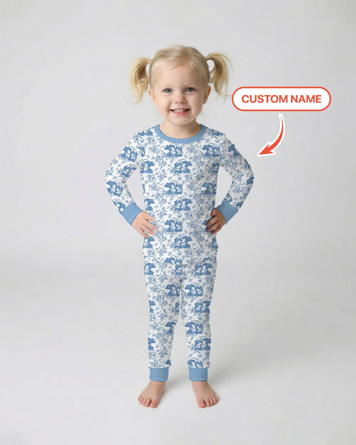Zweiteiliges Langarm-Pyjama-Set mit Sommerfrüchten