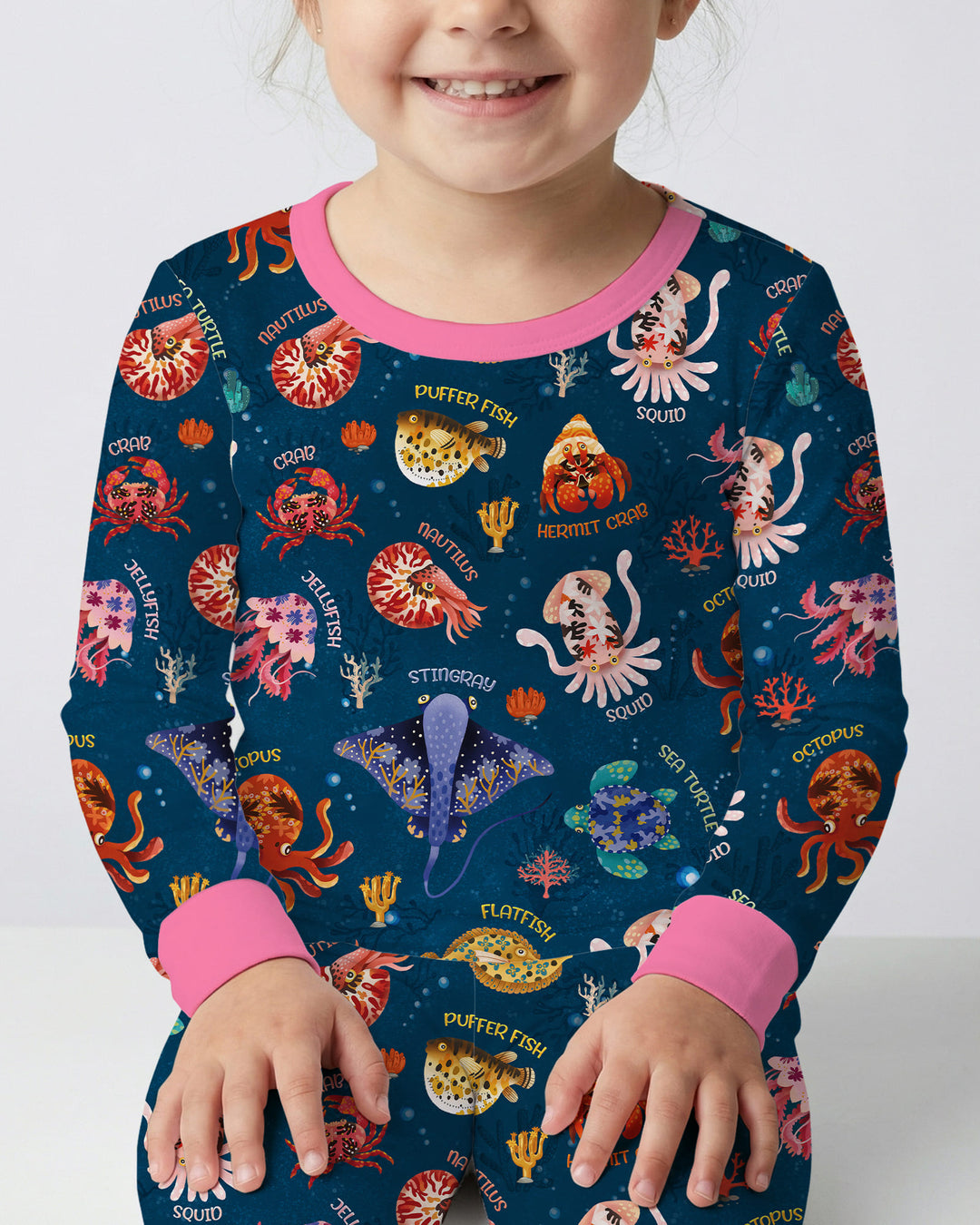 Zweiteiliges Langarm-Pyjama-Set mit Sommerfrüchten