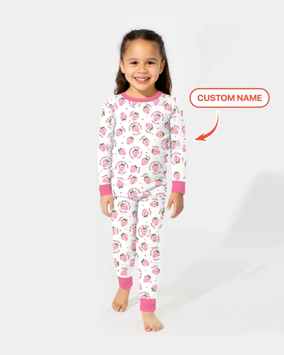 Hand Picked By God Custom Name Bamboo Two Piece Long Sleeve Pajama Set