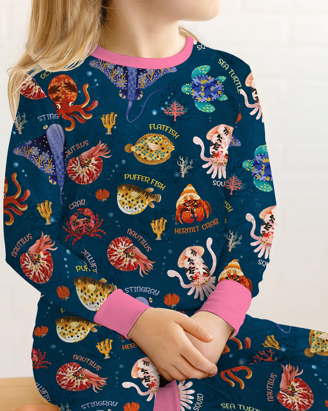 Zweiteiliges Langarm-Pyjama-Set mit Sommerfrüchten