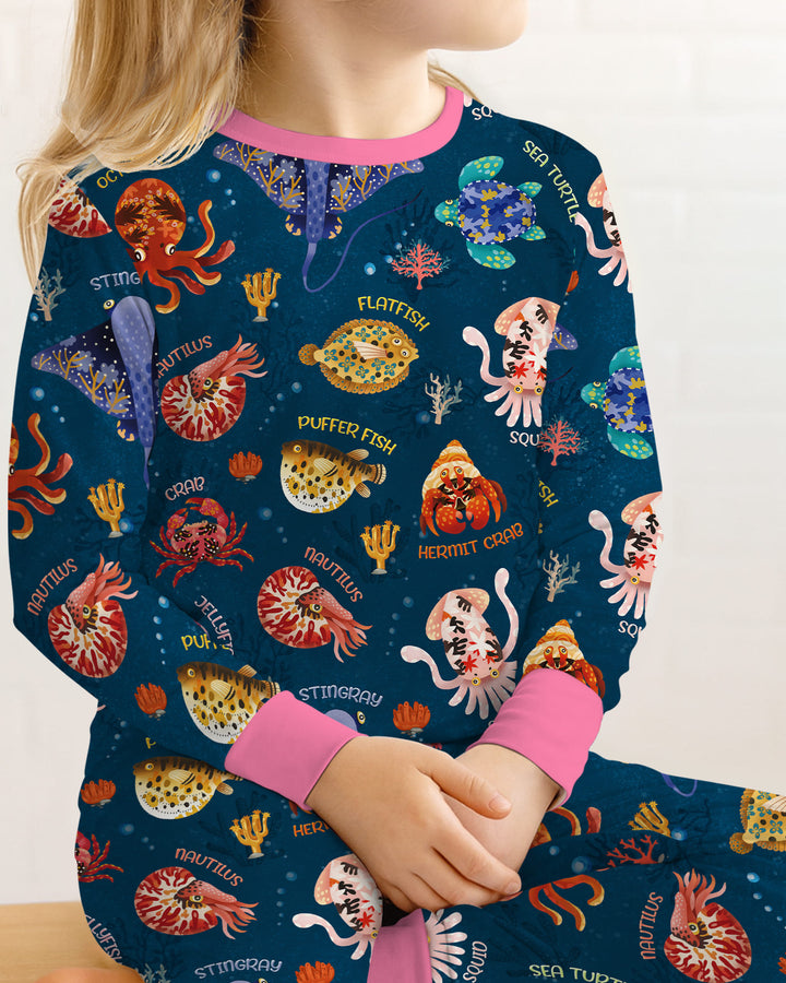 Zweiteiliges Langarm-Pyjama-Set mit Sommerfrüchten