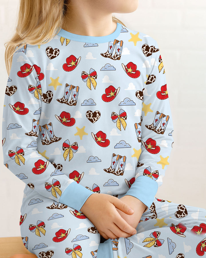 Cowboy Story Bamboo Two Piece Long Sleeve Pajama Set