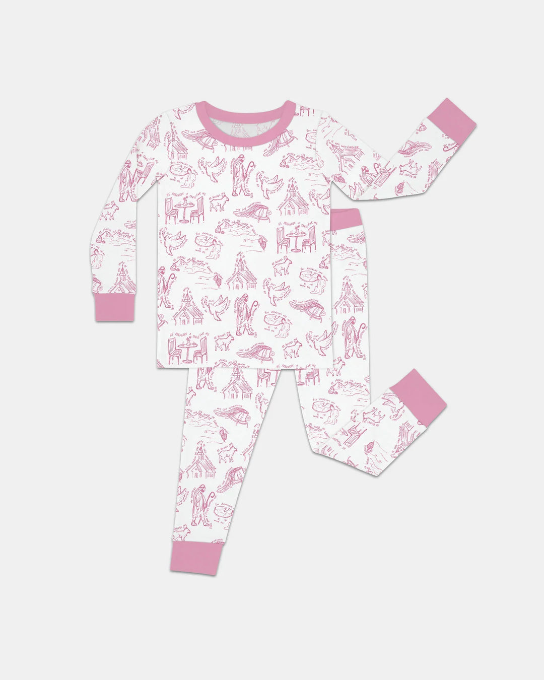 Zweiteiliges Langarm-Pyjama-Set mit Sommerfrüchten
