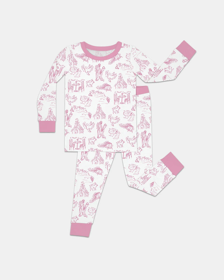 Zweiteiliges Langarm-Pyjama-Set mit Sommerfrüchten