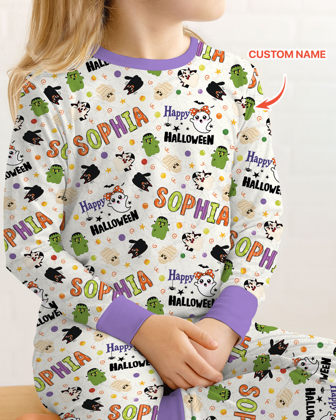 Personalized My First Halloween  Bamboo Two Piece Long Sleeve Pajama Set