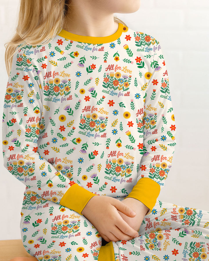 Love For All Family Matching Bamboo Two Piece Long Sleeve Pajama Set