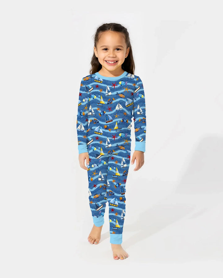 Zweiteiliges Langarm-Pyjama-Set mit Sommerfrüchten