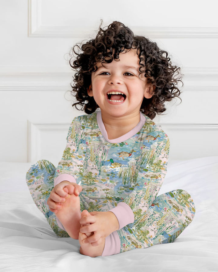 Zweiteiliges Langarm-Pyjama-Set mit Sommerfrüchten