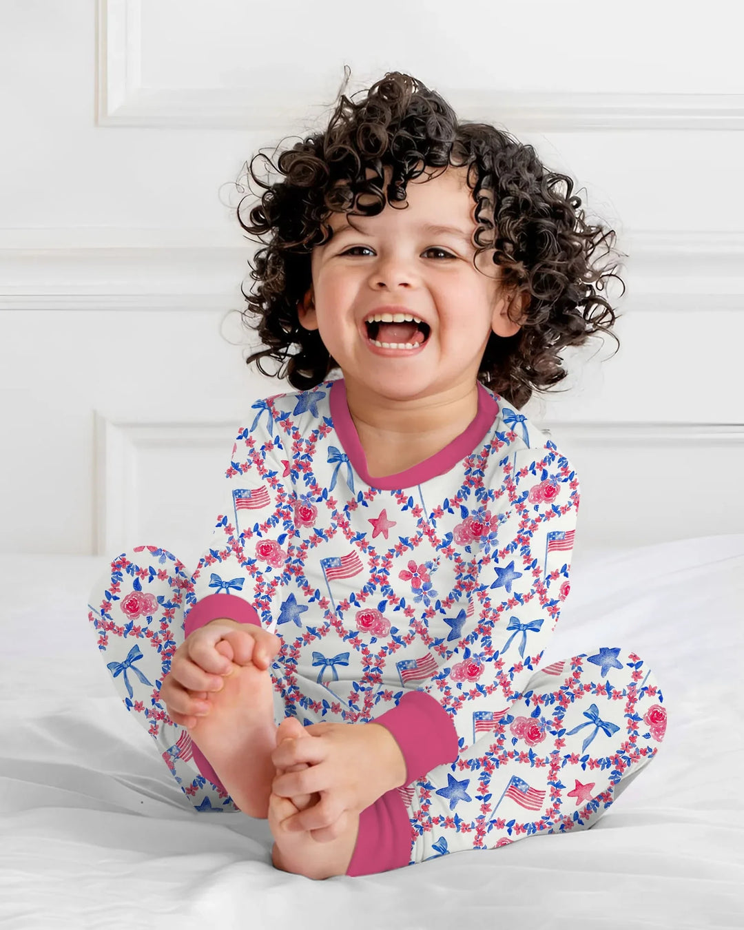 Americana Bloom Two Piece Long Sleeve Pajama Set