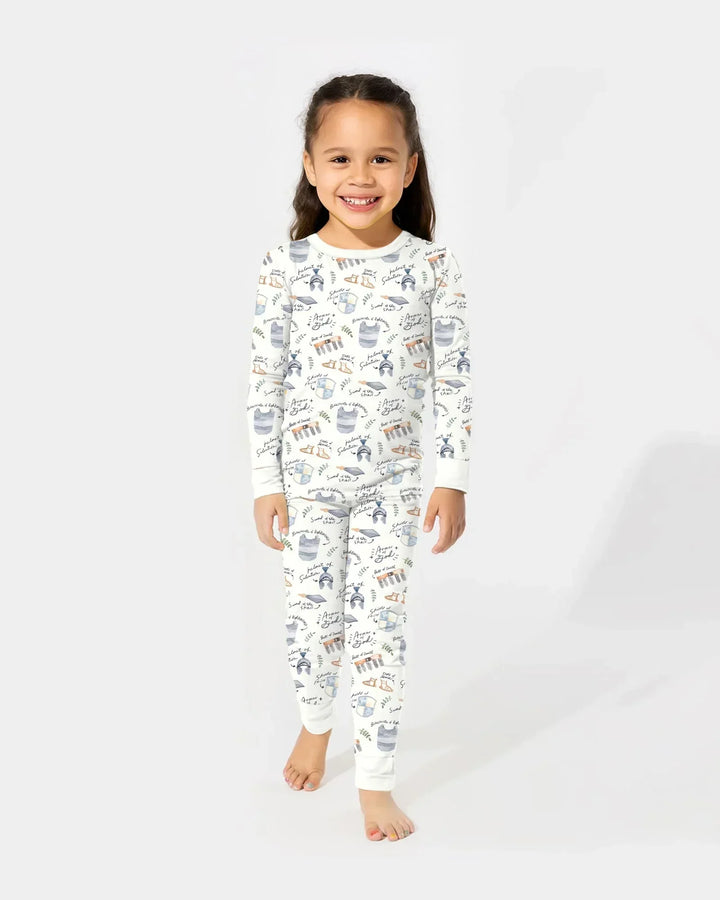 Zweiteiliges Langarm-Pyjama-Set mit Sommerfrüchten
