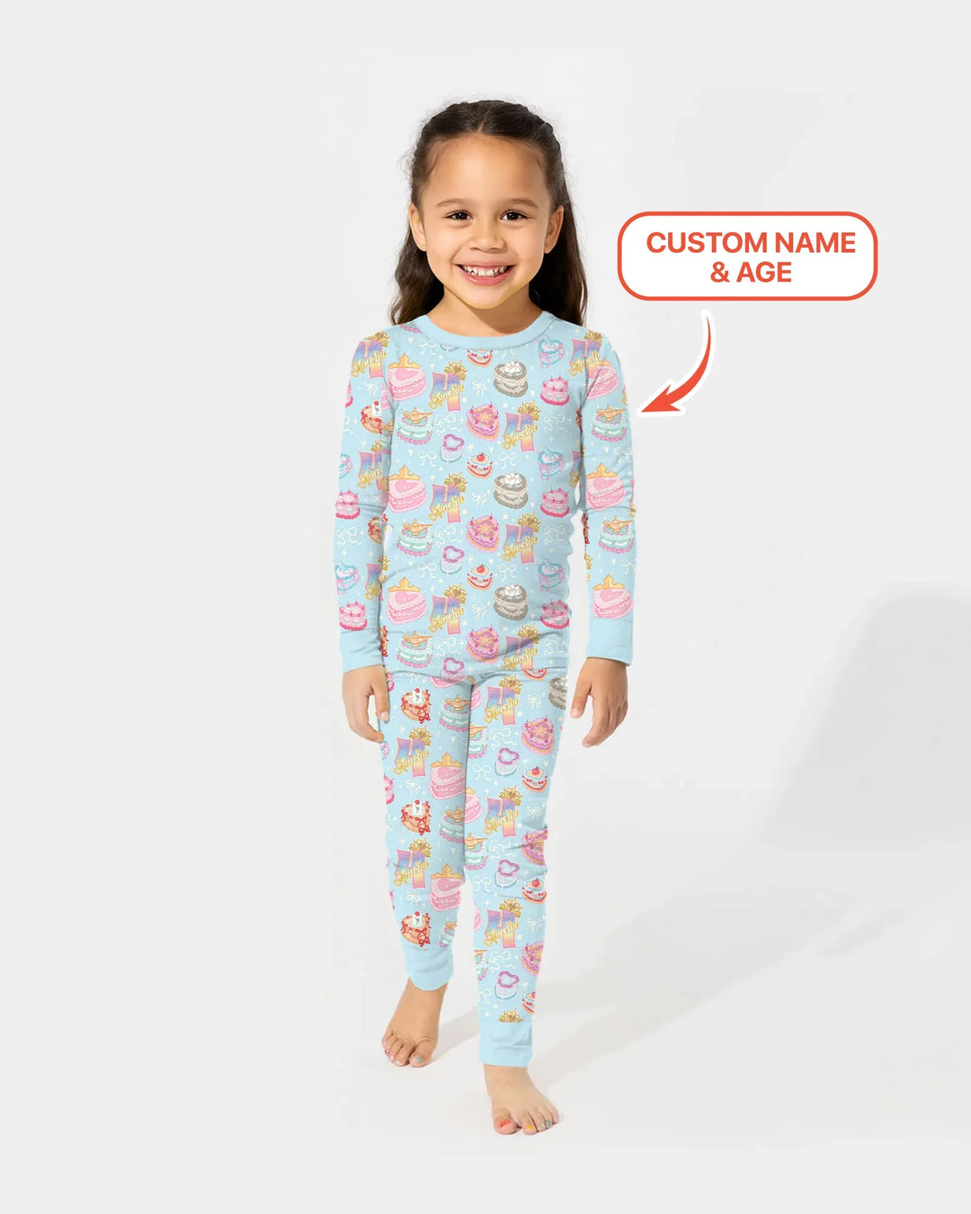 Custom Princess Baby Birthday Bamboo Two Piece Long Sleeve Pajama Set