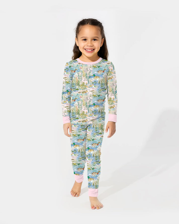 Zweiteiliges Langarm-Pyjama-Set mit Sommerfrüchten