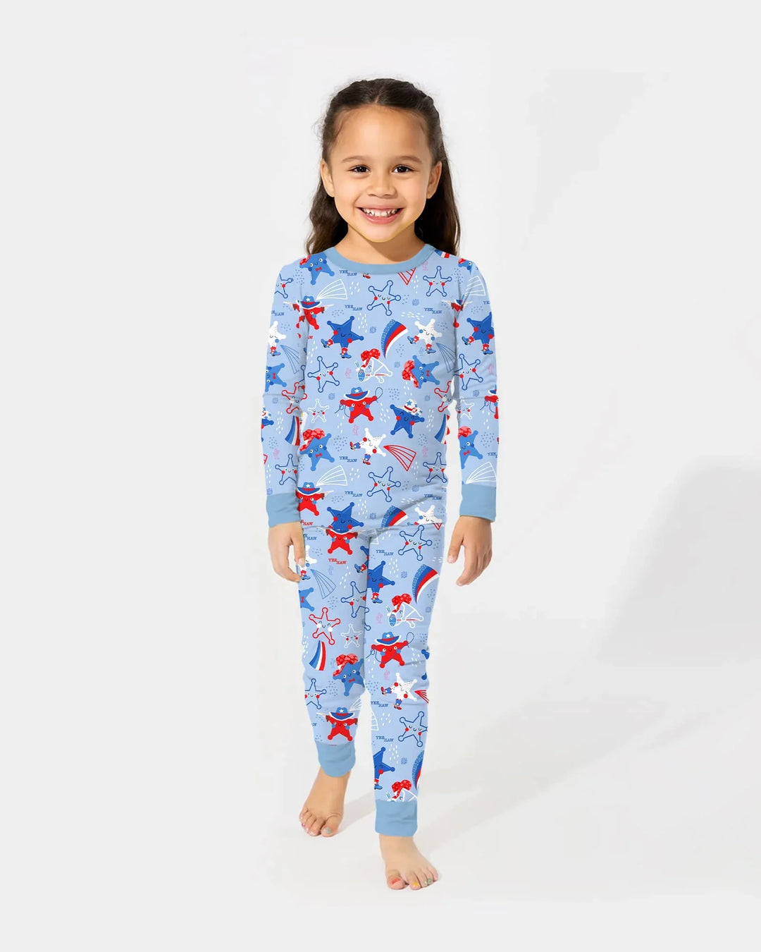 Howdy America Star Bamboo Two Piece Long Sleeve Pajama Set