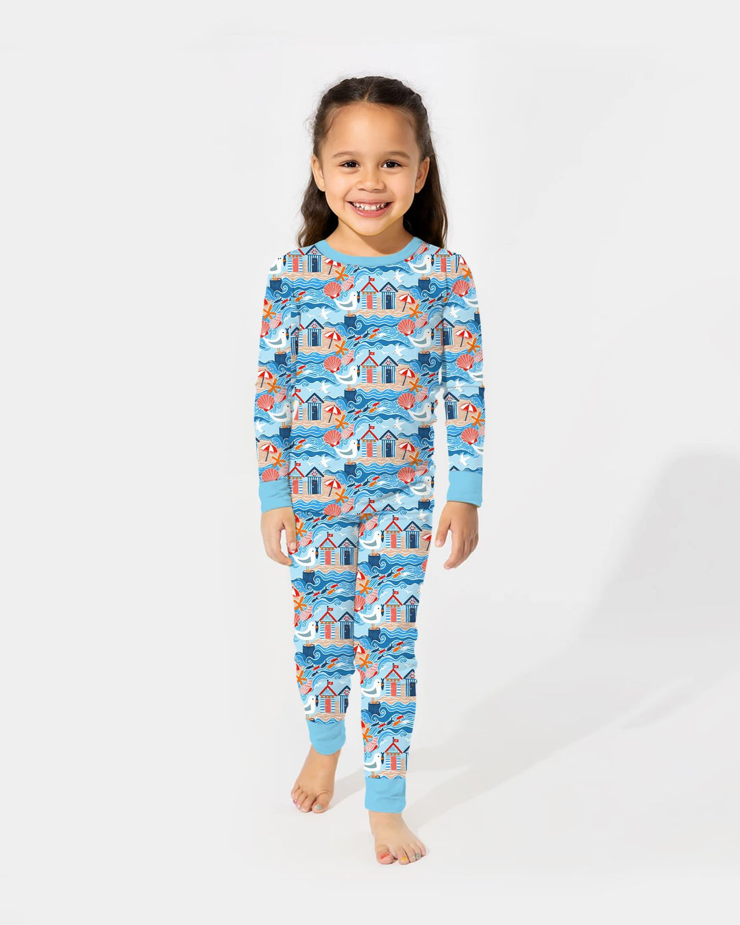 Little Beach Day Bamboo Two Piece Long Sleeve Pajama Set