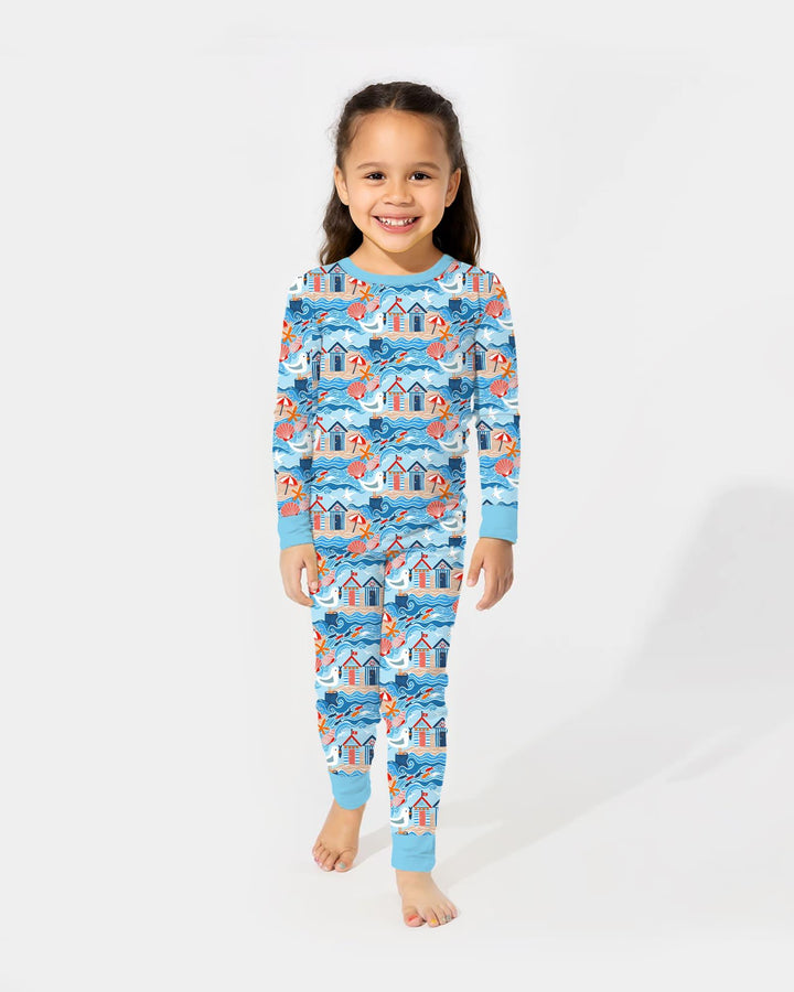 Little Beach Day Bamboo Two Piece Long Sleeve Pajama Set