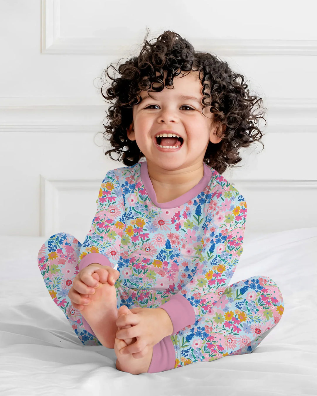 Zweiteiliges Langarm-Pyjama-Set mit Sommerfrüchten