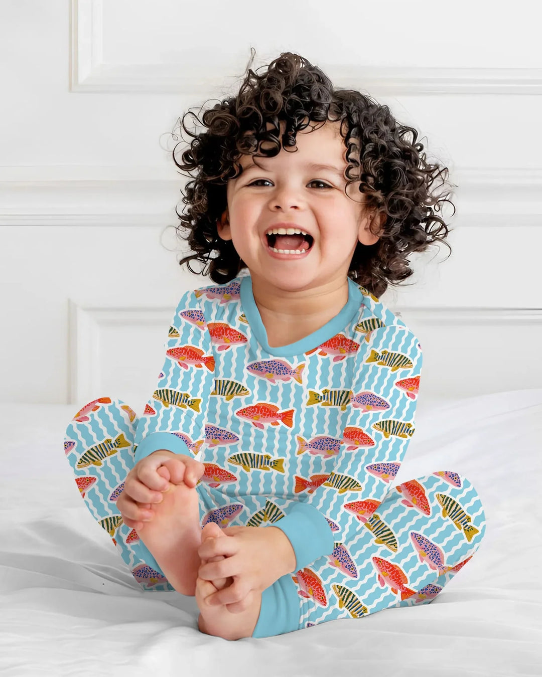 Zweiteiliges Langarm-Pyjama-Set mit Sommerfrüchten
