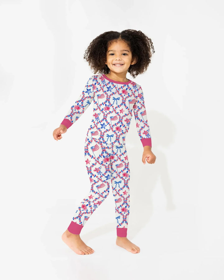 Americana Bloom Two Piece Long Sleeve Pajama Set