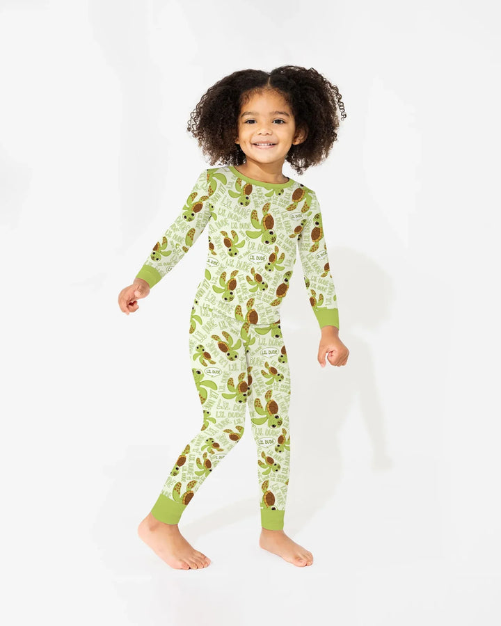 Father and Son Turtle Bamboo Two Piece Long Sleeve Pajama Set