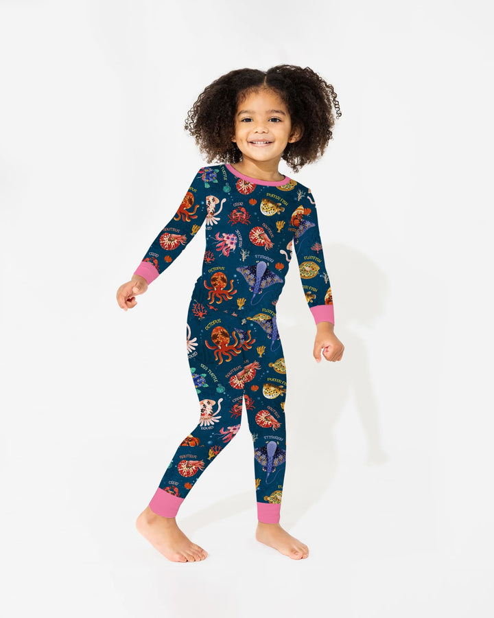 Zweiteiliges Langarm-Pyjama-Set mit Sommerfrüchten