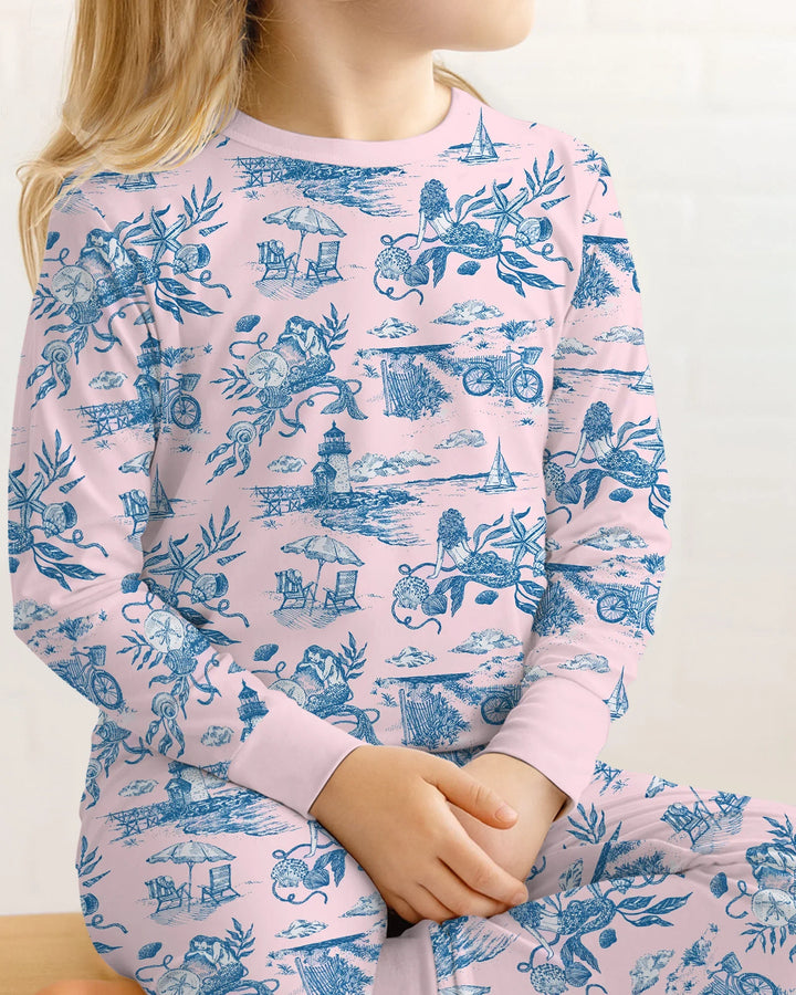 Zweiteiliges Langarm-Pyjama-Set mit Sommerfrüchten