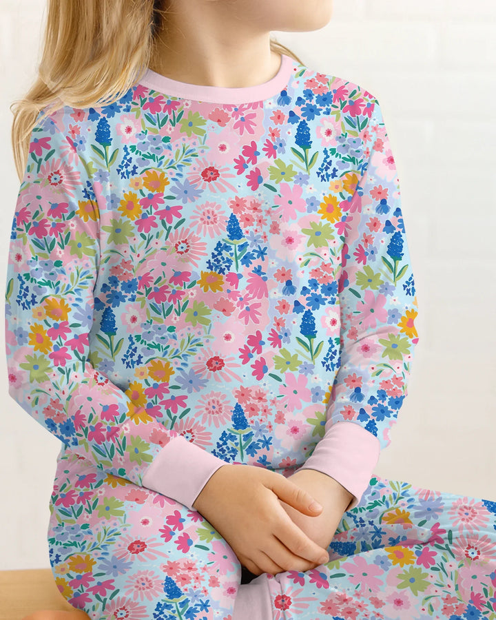 Zweiteiliges Langarm-Pyjama-Set mit Sommerfrüchten