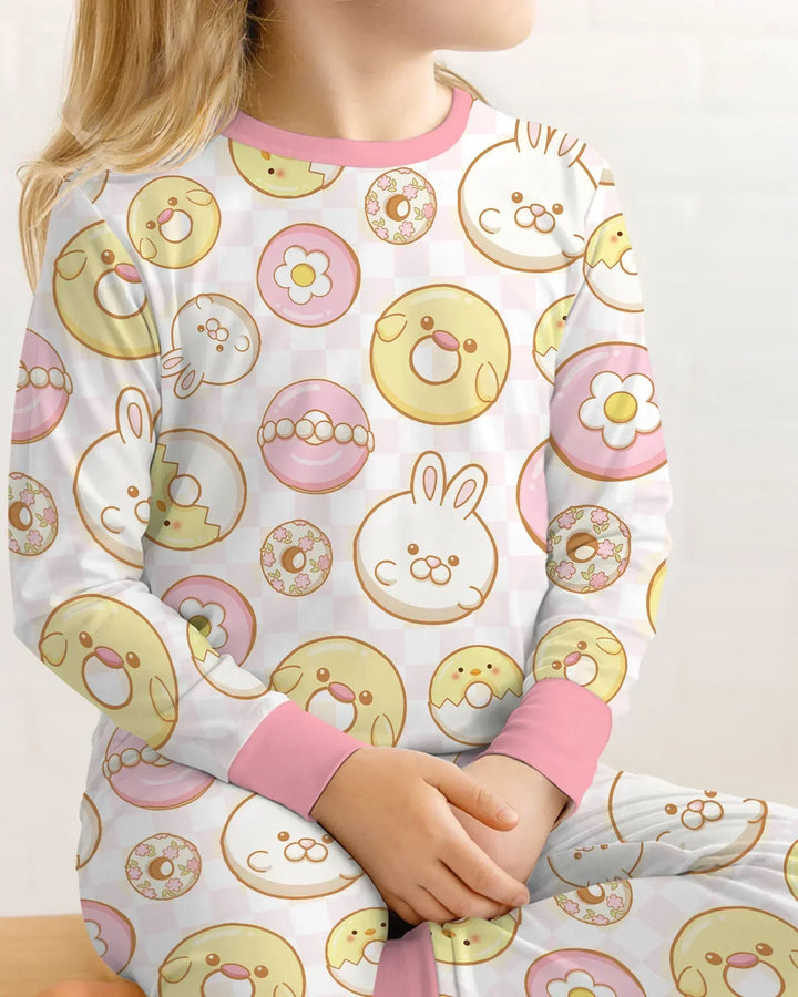 Easter Donuts Two Piece Long Sleeve Pajama Set