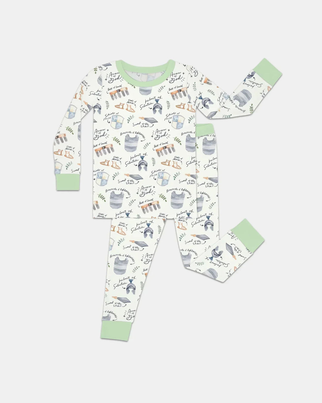 Zweiteiliges Langarm-Pyjama-Set mit Sommerfrüchten