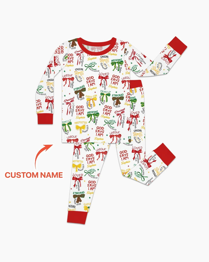 Juneteenth God Says I AM Bamboo Two Piece Long Sleeve Pajama Set