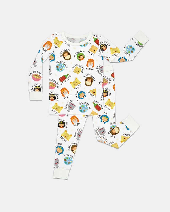 Zweiteiliges Langarm-Pyjama-Set mit Sommerfrüchten