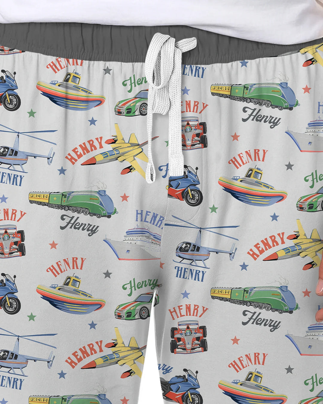 Conjunto de pijama de bambú para hombre a juego de padre e hijo con nombre personalizado Fast Lane