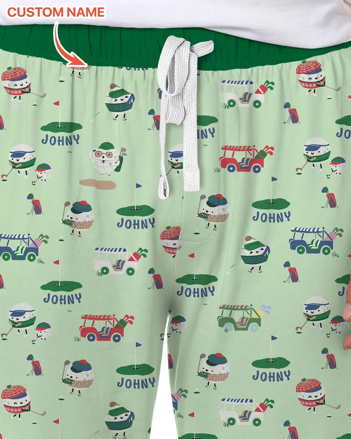 Cute Golf ball Men's Pajama Set