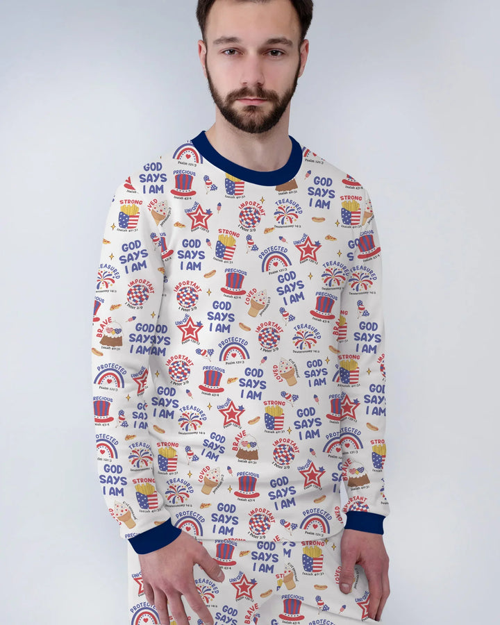 God Says I Am - America 250th Anniversary Men's Pajama Set