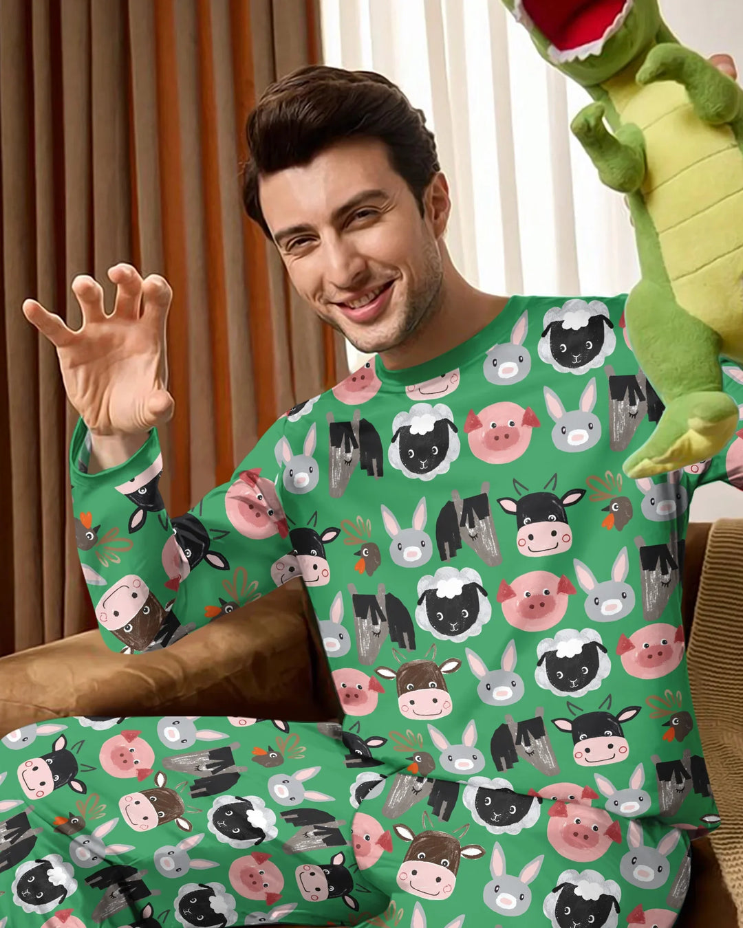 Farm Friends Family Matching Bamboo Men's Pajama Set