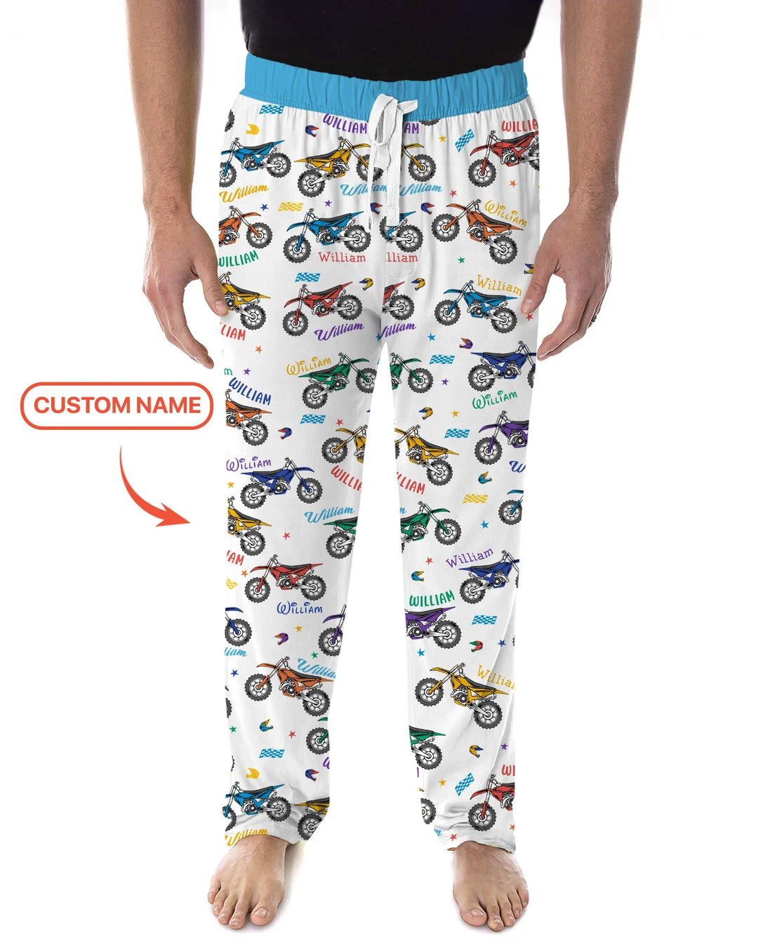 Dirt Track Dreamer Custom Name Daddy & Me Matching Bamboo Men's Pajama Set
