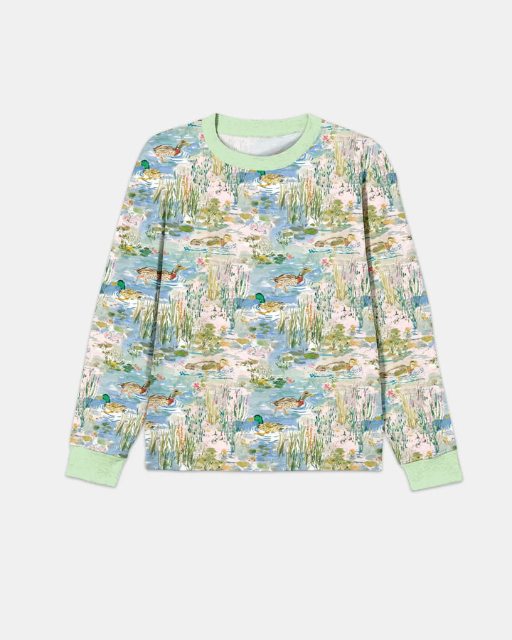 Watercolor Mallard Duck Bamboo Men's Pajama Set