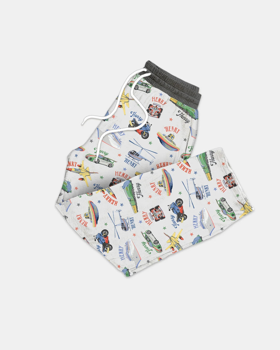 Conjunto de pijama de bambú para hombre a juego de padre e hijo con nombre personalizado Fast Lane