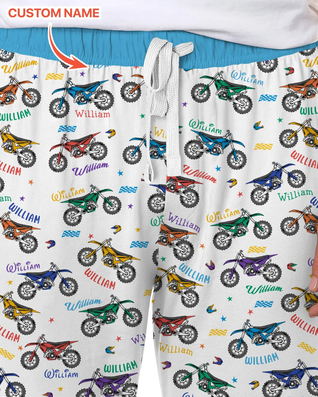 Dirt Track Dreamer Custom Name Daddy & Me Matching Bamboo Men's Pajama Set