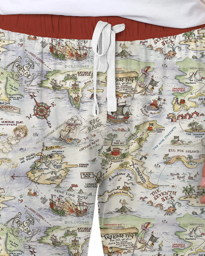 Pirate Treasure Map Daddy & Baby Matching Men's Pajama Set