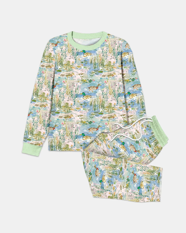 Watercolor Mallard Duck Bamboo Men's Pajama Set